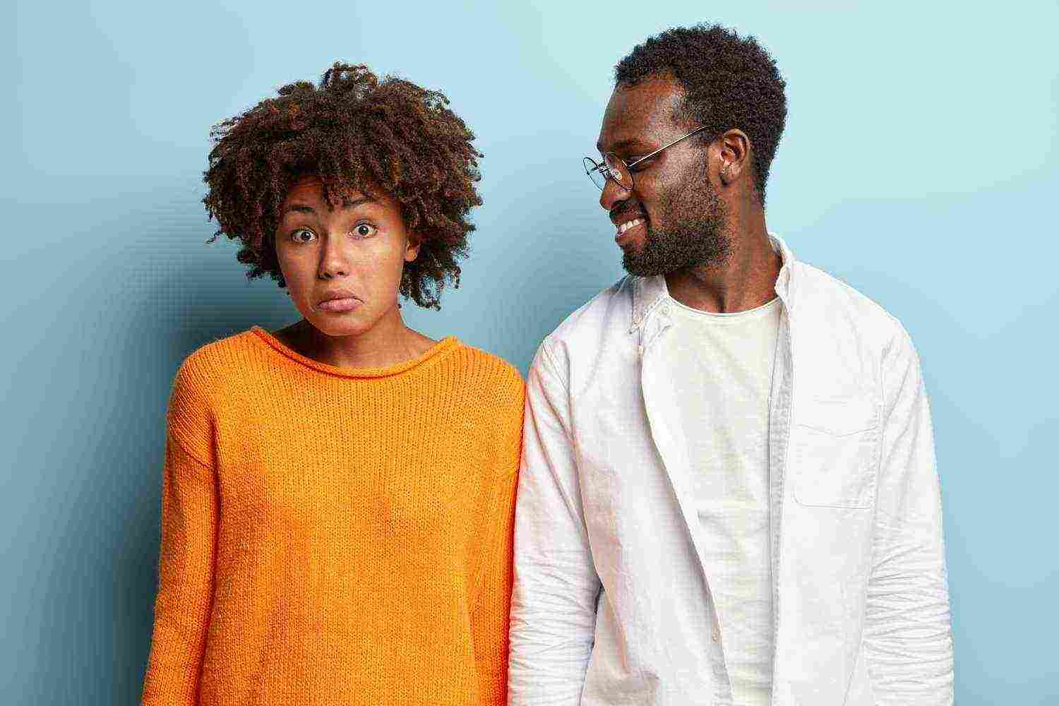 african american man woman posing