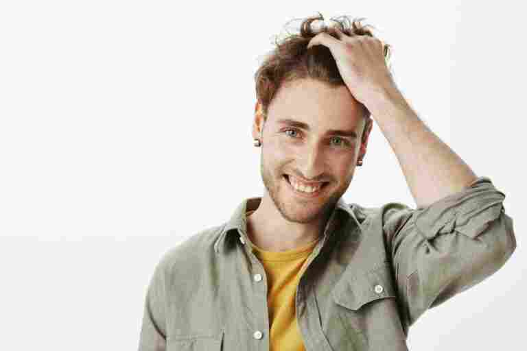 handsome man posing studio
