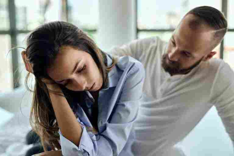 young sad woman thinking relationship difficulties she has with her boyfriend