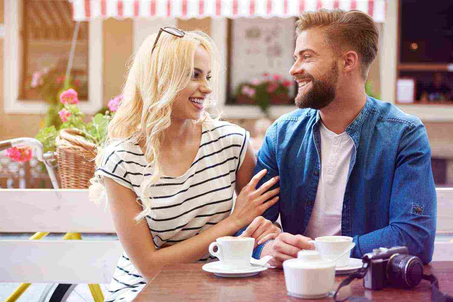 couple met drink good coffee