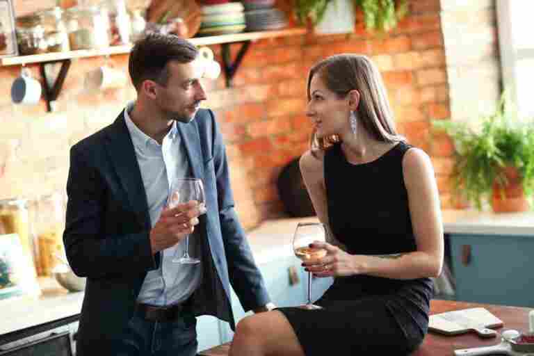 lovely couple spending time together home