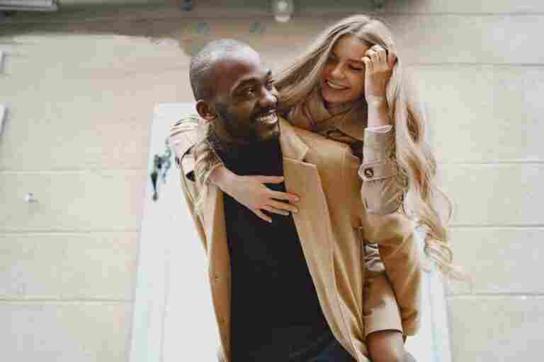 mixed couple spenting time together spring city