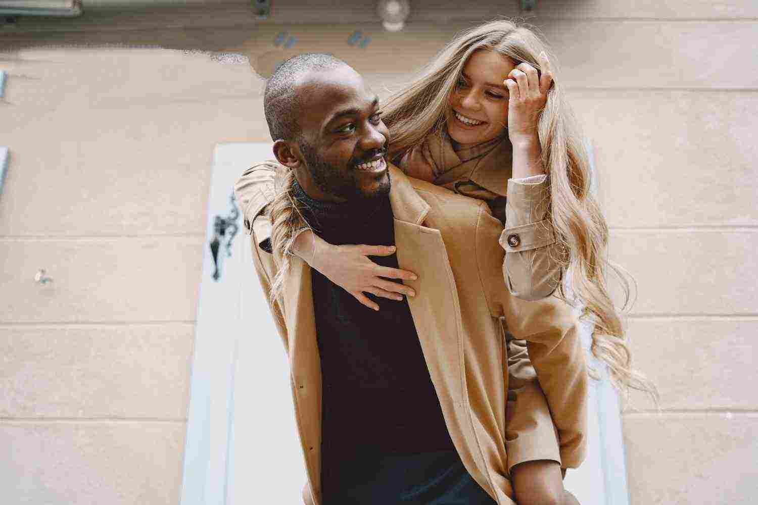 mixed couple spenting time together spring city