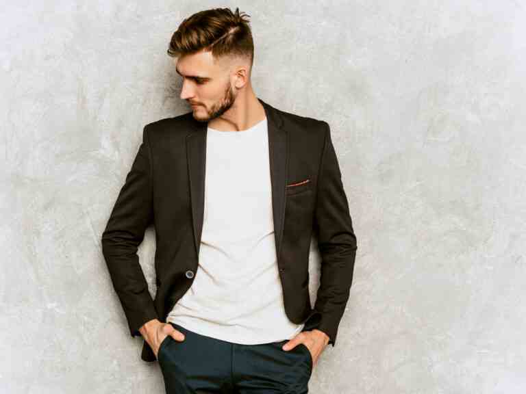 portrait handsome hipster businessman model wearing casual black suit1
