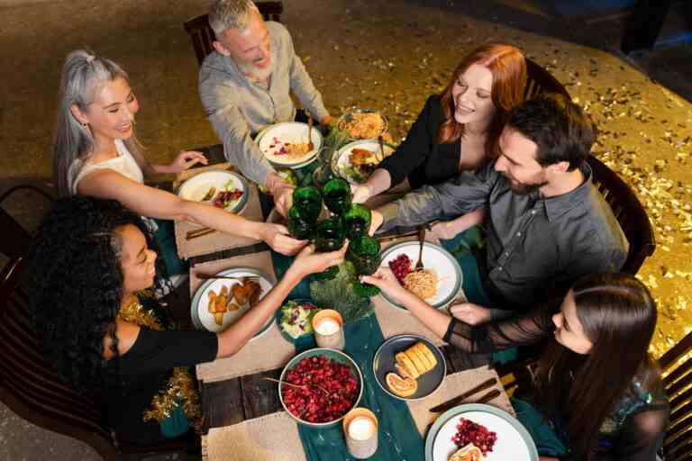 lovely family enjoying new year party