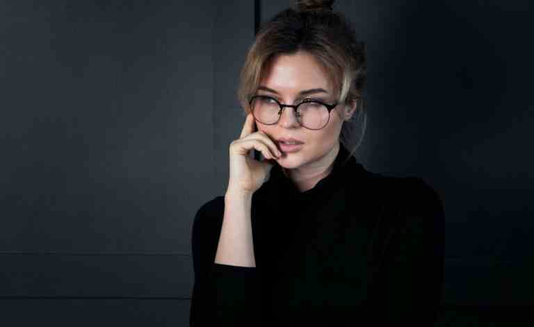 portrait smart businesswoman thinking