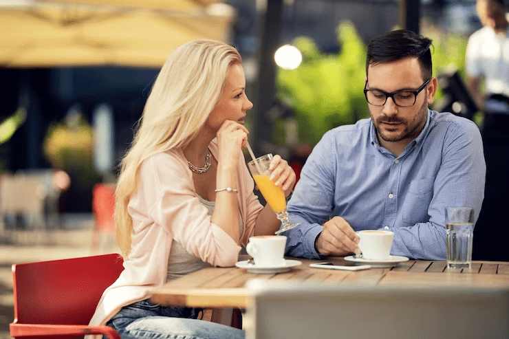 Nervous guy on date 