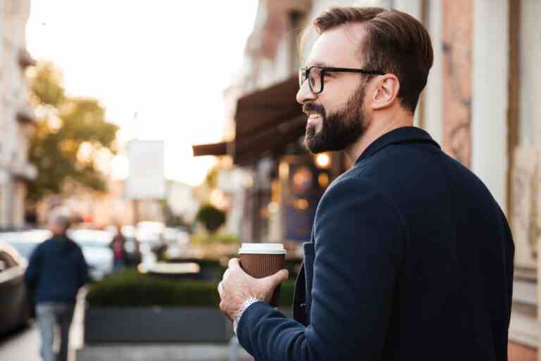 portrait smiling handsome man eyeglasses