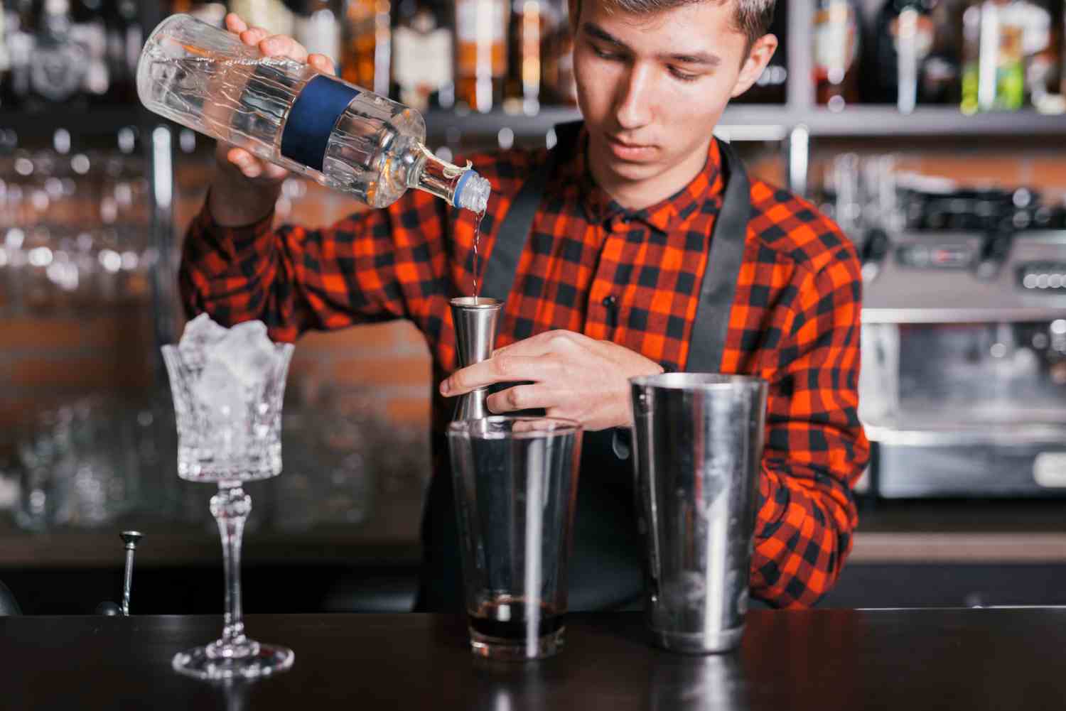 preparing refreshing cocktail bar