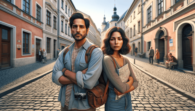 Two best friends in their early 30s a Hispanic man and a South Asian woman are on a co