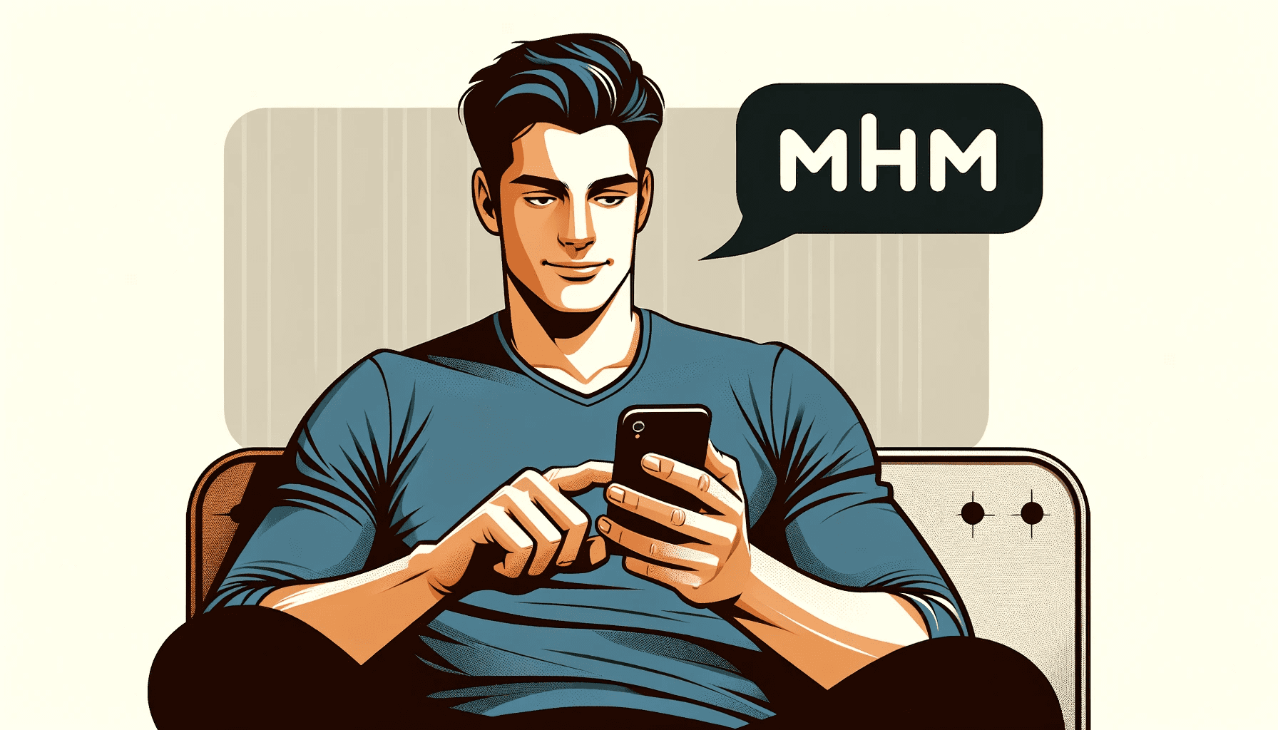 Man texting Mhm