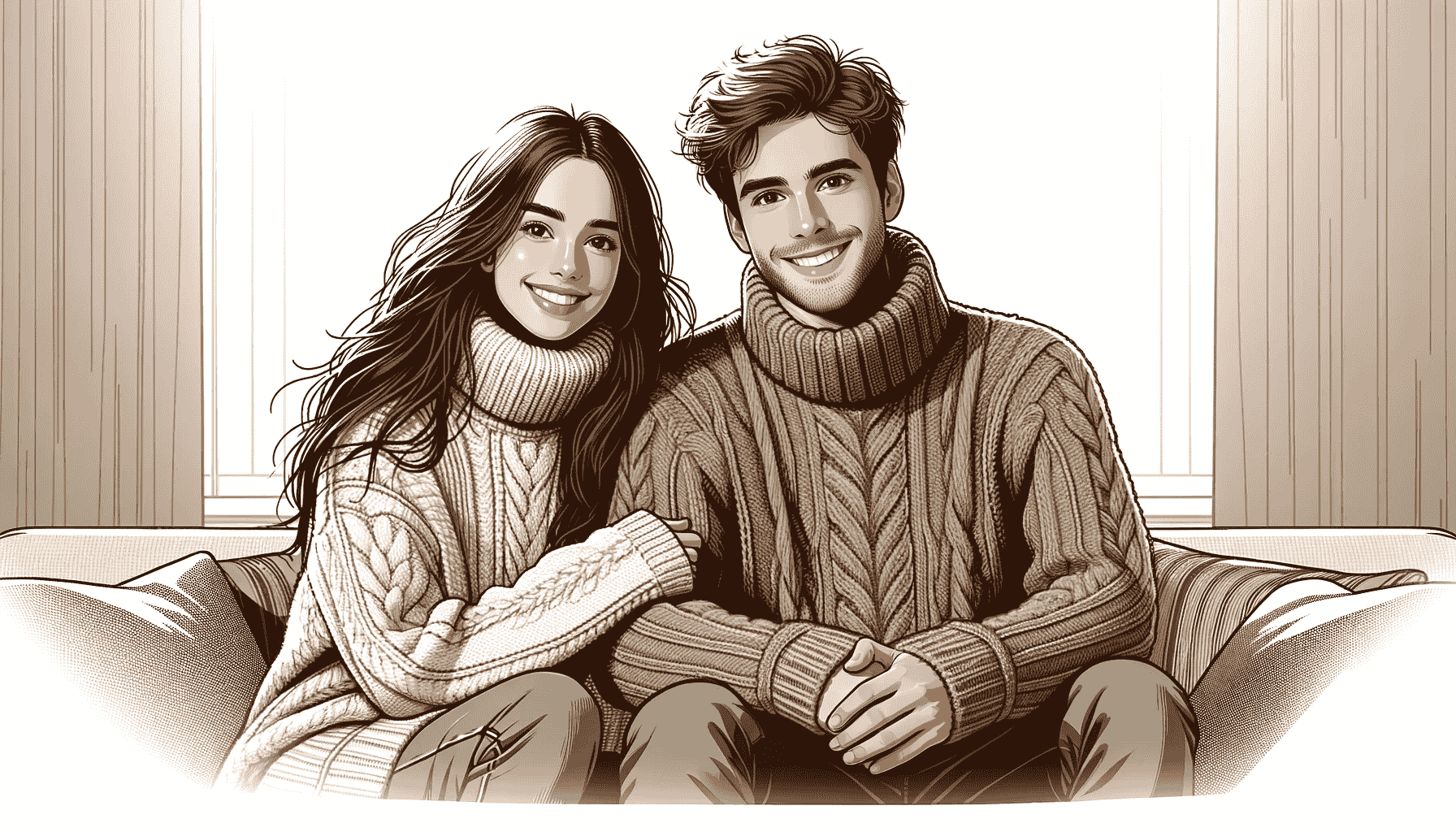 couple on Woolen Knitwear