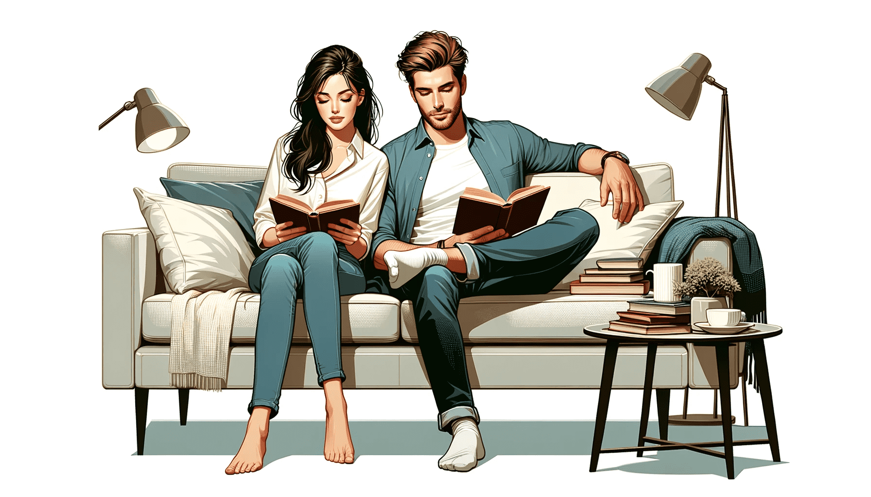 couple reading books