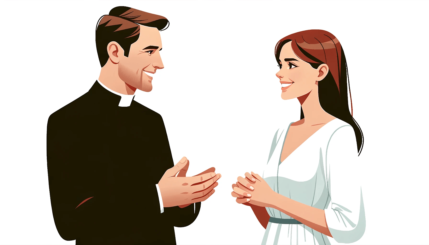 Priest talking to a woman