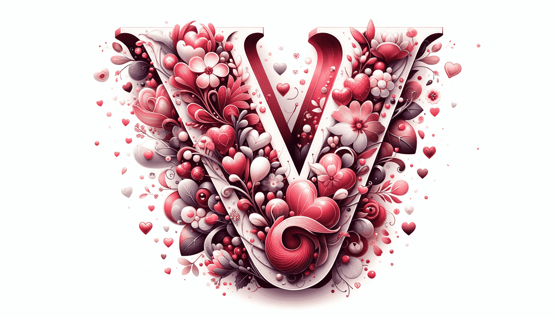 Valentine word Letter V
