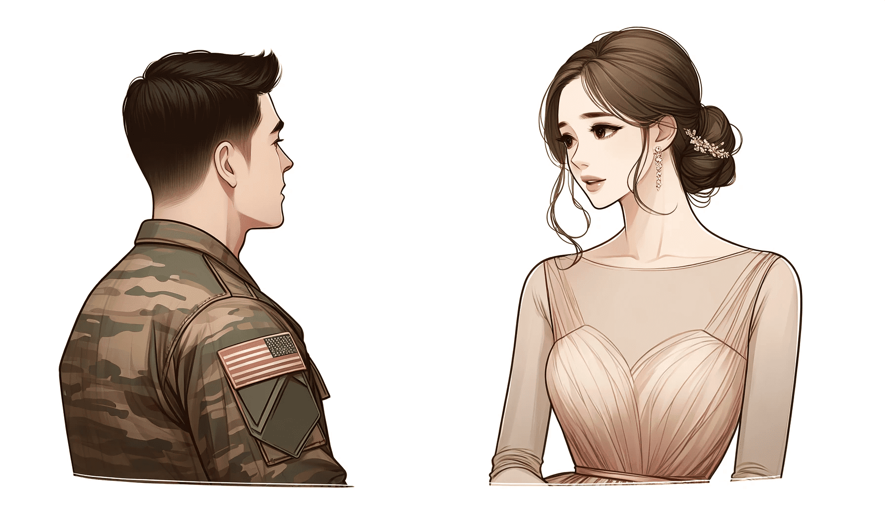 military man and his girlfriend