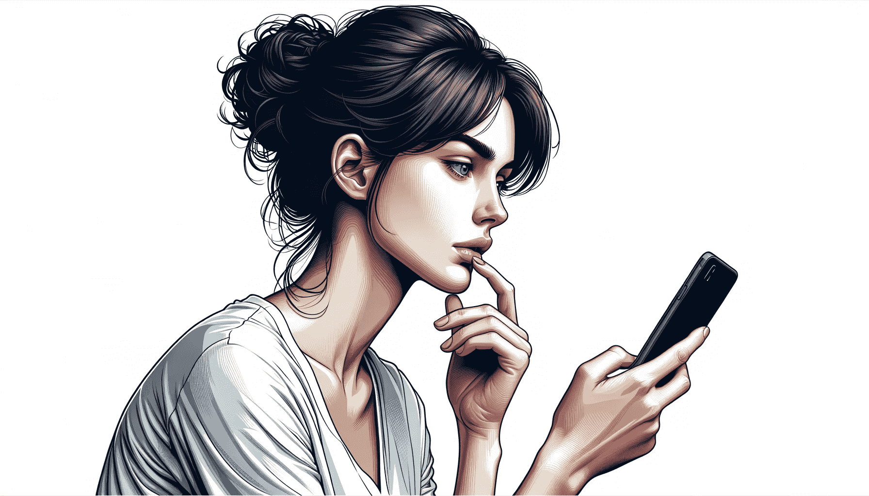 woman with a phone