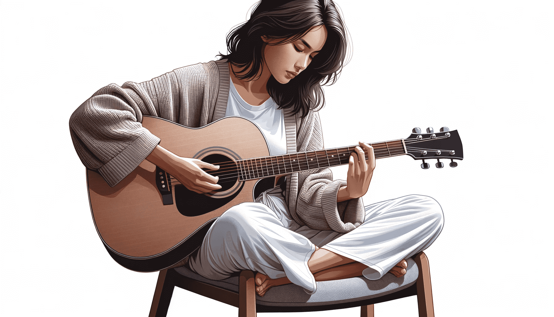 Girl Playing a Musical Instrument (hobby)