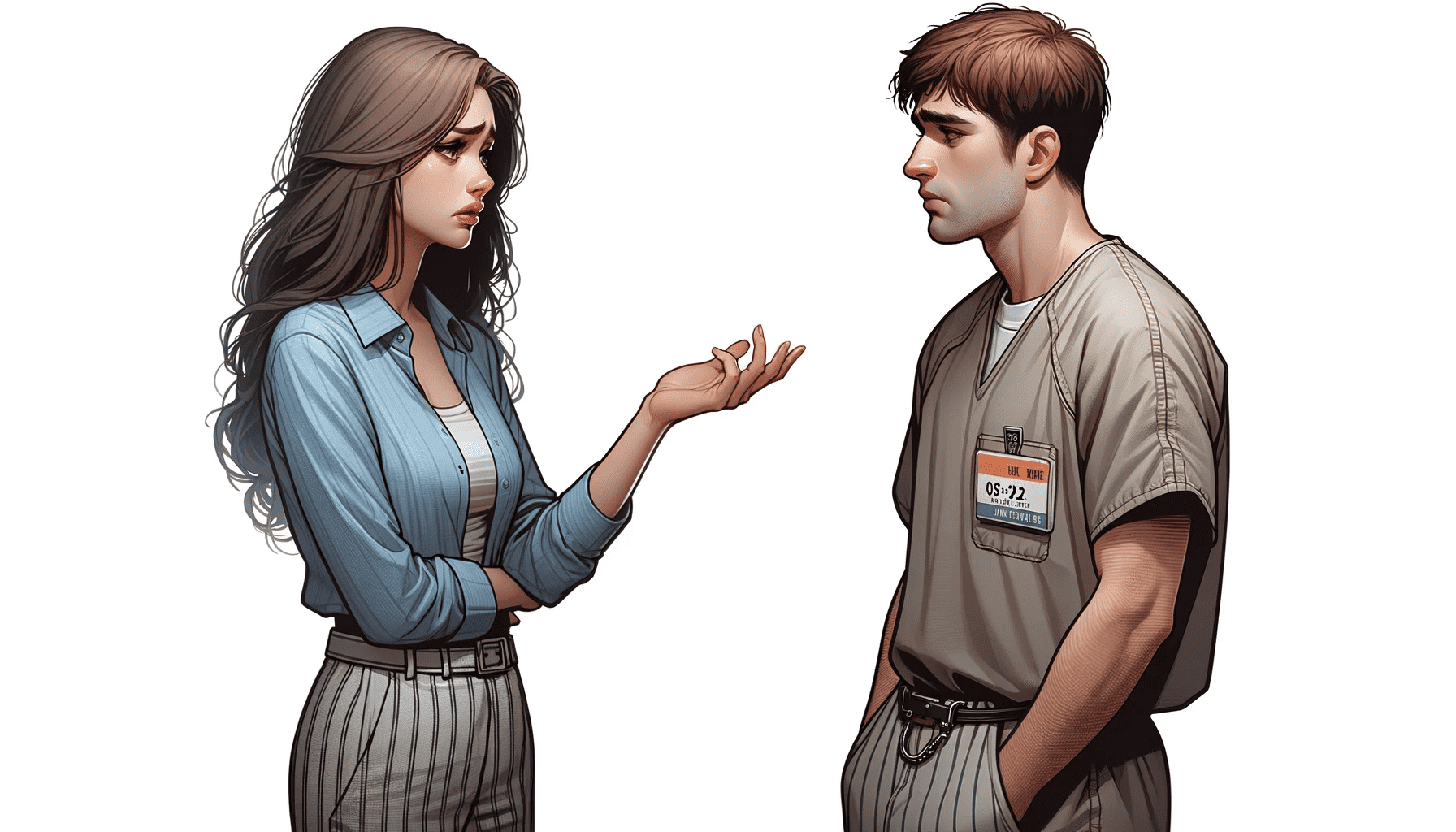 woman talking with an inmate partner