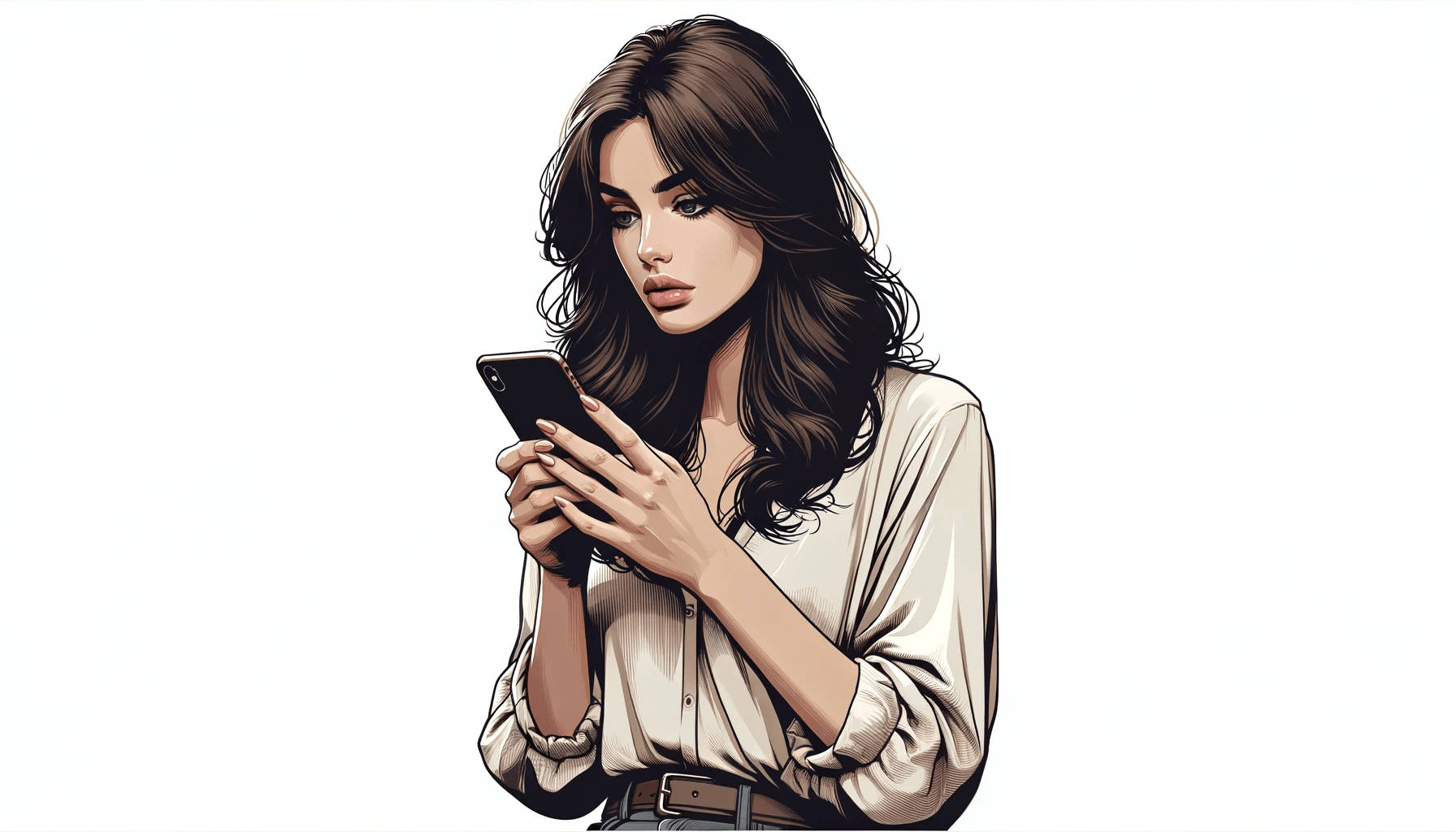 woman with a phone