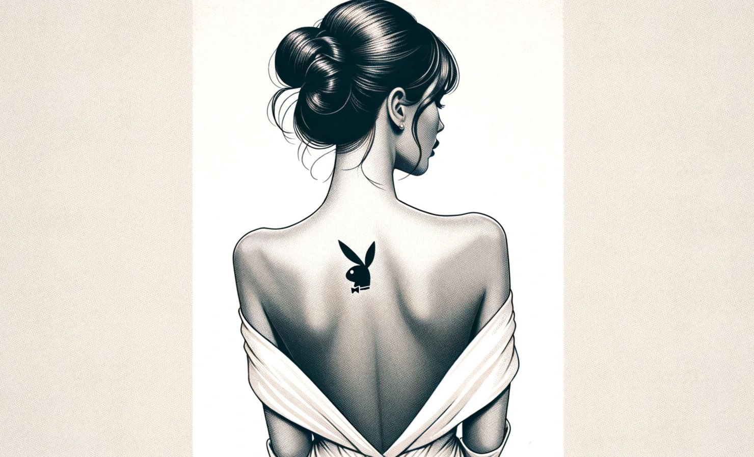 Playboy tattoo on the back of a woman