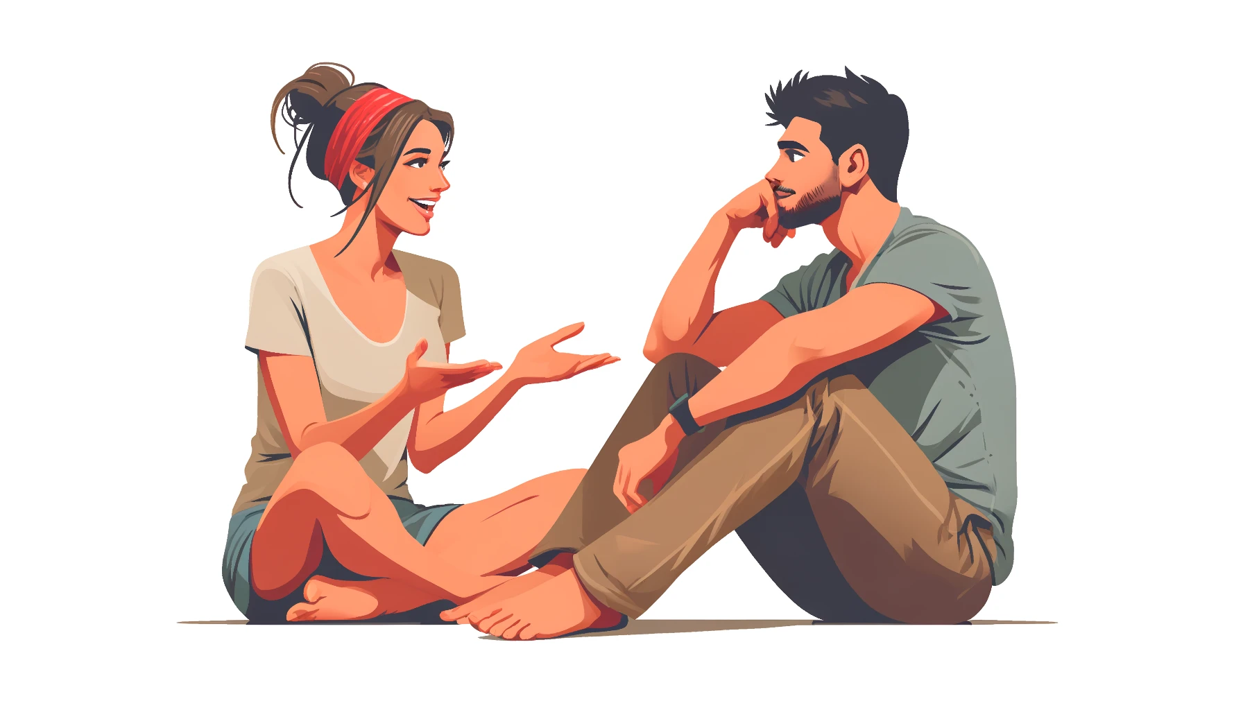woman talking with man