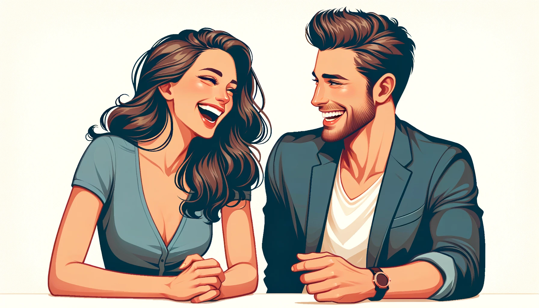 woman and man having a good time alone