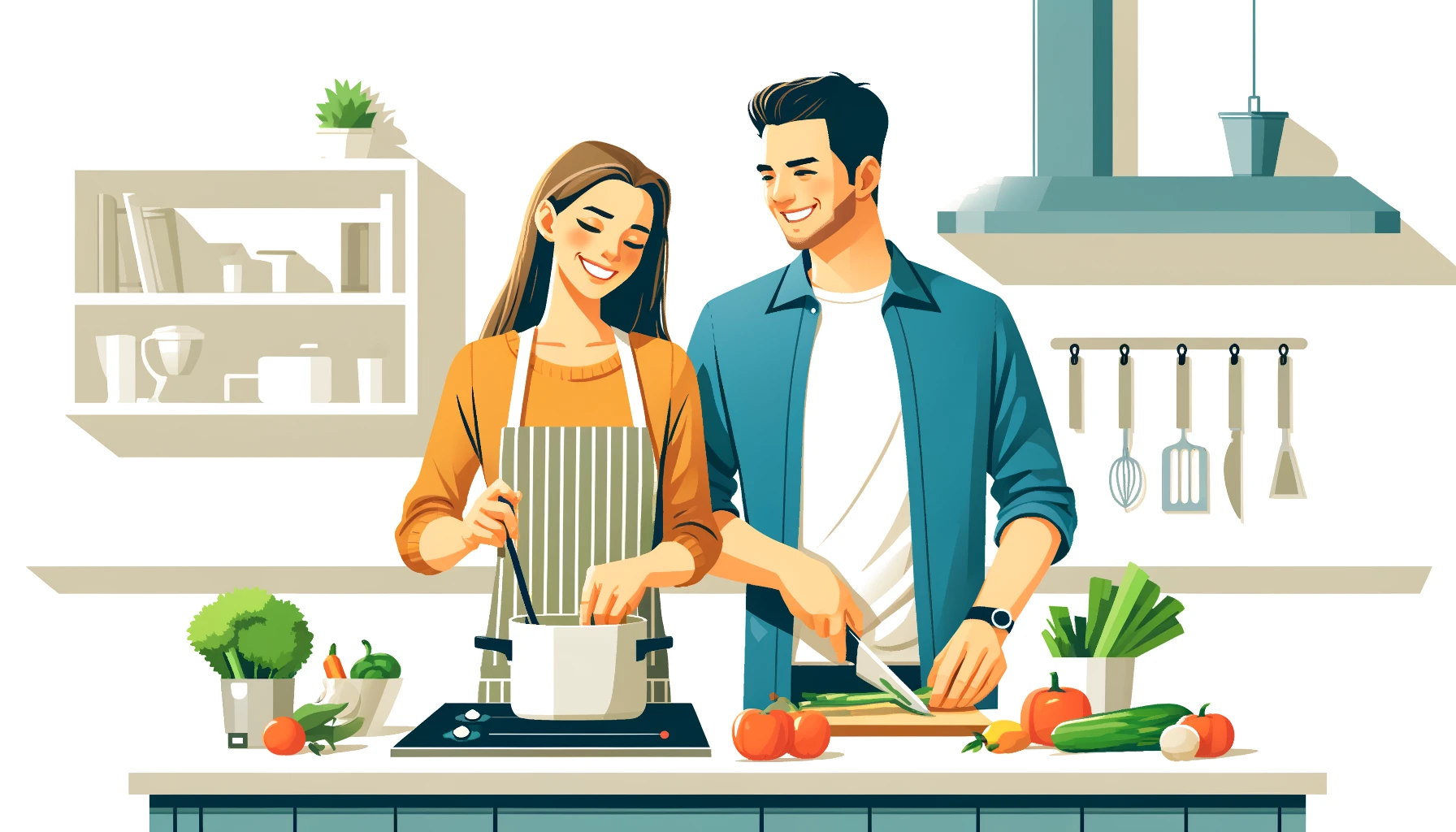 couple cooking