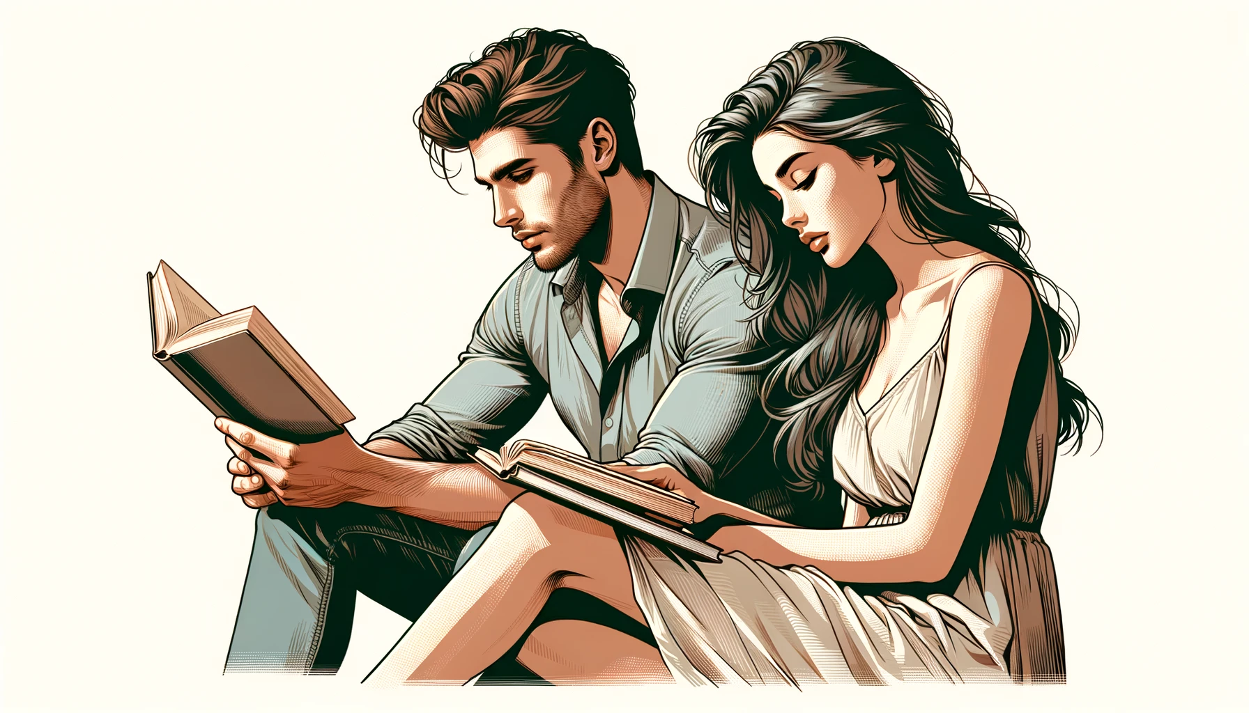 husband and wife reading