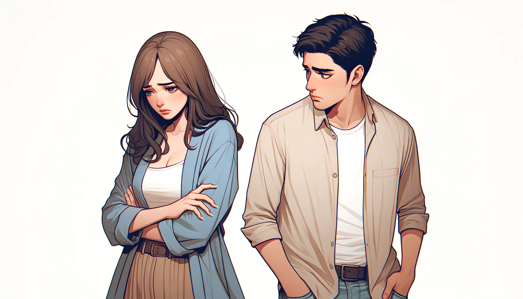 sad looking couple