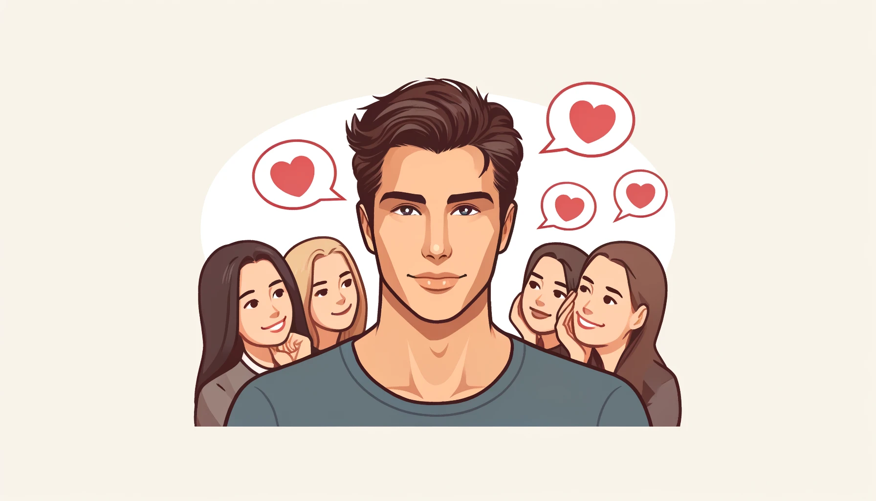 man admired by lot women
