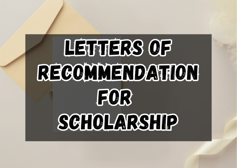 Letters Of Recommendation For Scholarship