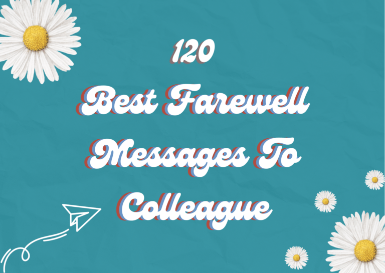 Farewell message to colleague