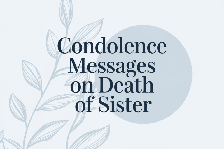 Condolence Messages on Death of Sister